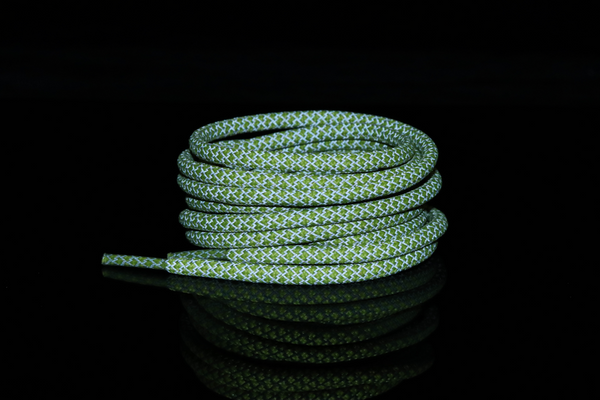 Snake Green Reflective Rope Laces