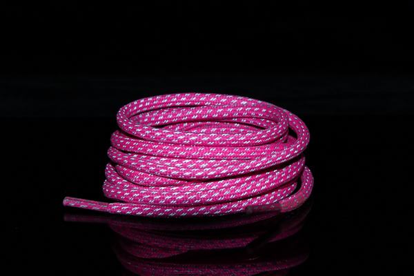 Hot Pink Reflective Rope Laces