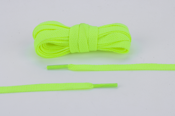 Highlighter Yellow Green Flat Laces